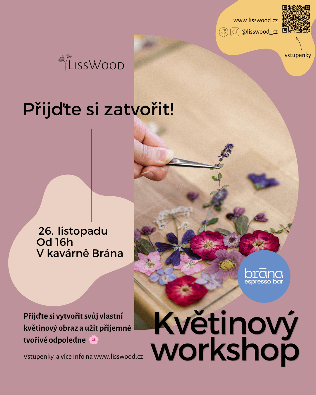 Kvetinový workshop tvorba obrazu - PRAHA 31.10.2026